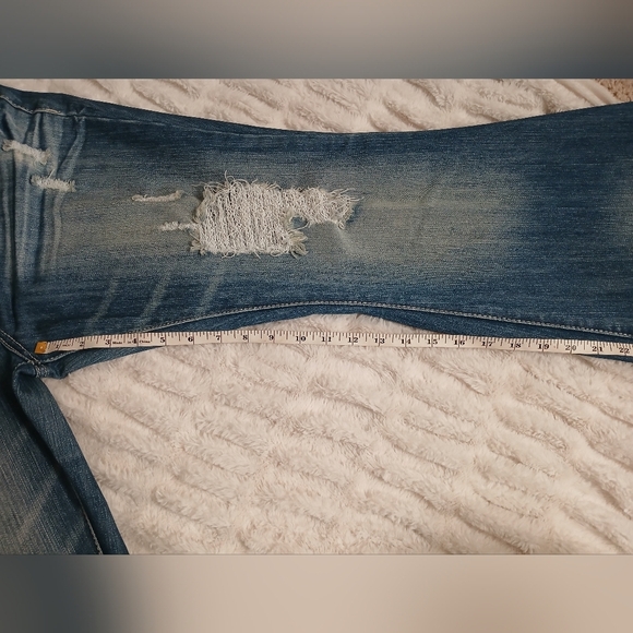Blue Asphalt Flare Blue Jeans Distressed - Picture 7 of 10